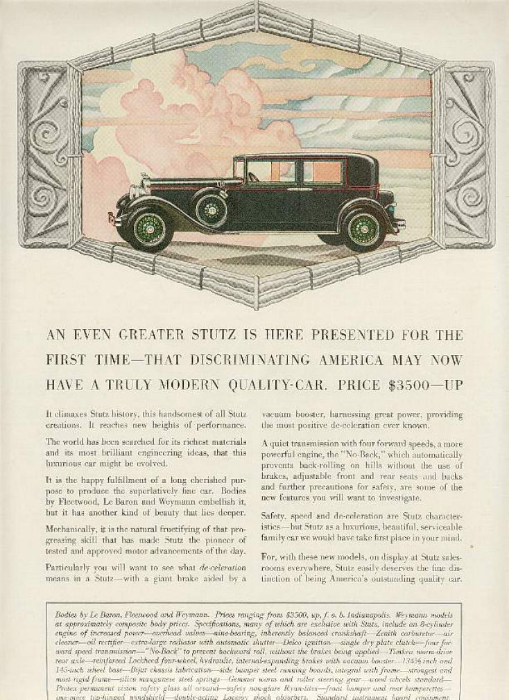 1929 Stutz Auto Advertising